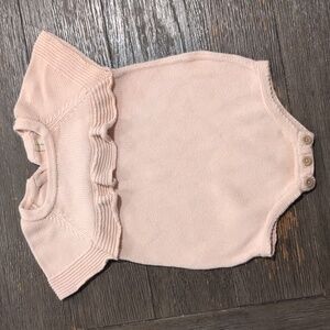 Fin & Vince Pink Ruffled Knit Baby Romper